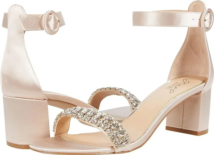 Jewel Badgley Mischka James (Champagne Satin) Women's Shoes