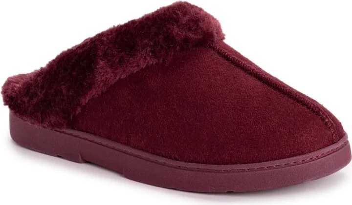 MUK LUKS Women's Polysuede Clog -Merlot S (5-6)