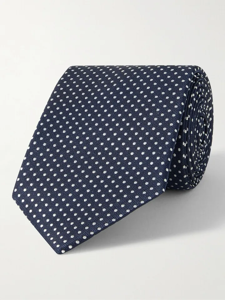 7cm Polka Dot Silk-Jacquard Tie