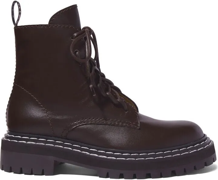 Lace-Front Leather Boots