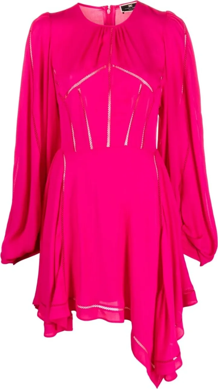 Ajour-Pattern Flared Minidress