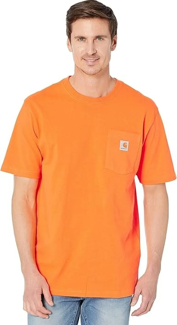 Carhartt Loose Fit Heavyweight Short Sleeve Pocket T-Shirt (Brite Orange) Men's T Shirt