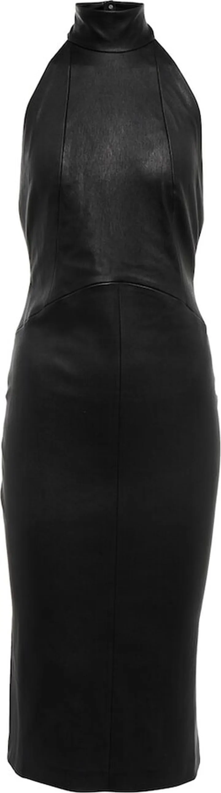 Victoria halterneck leather dress