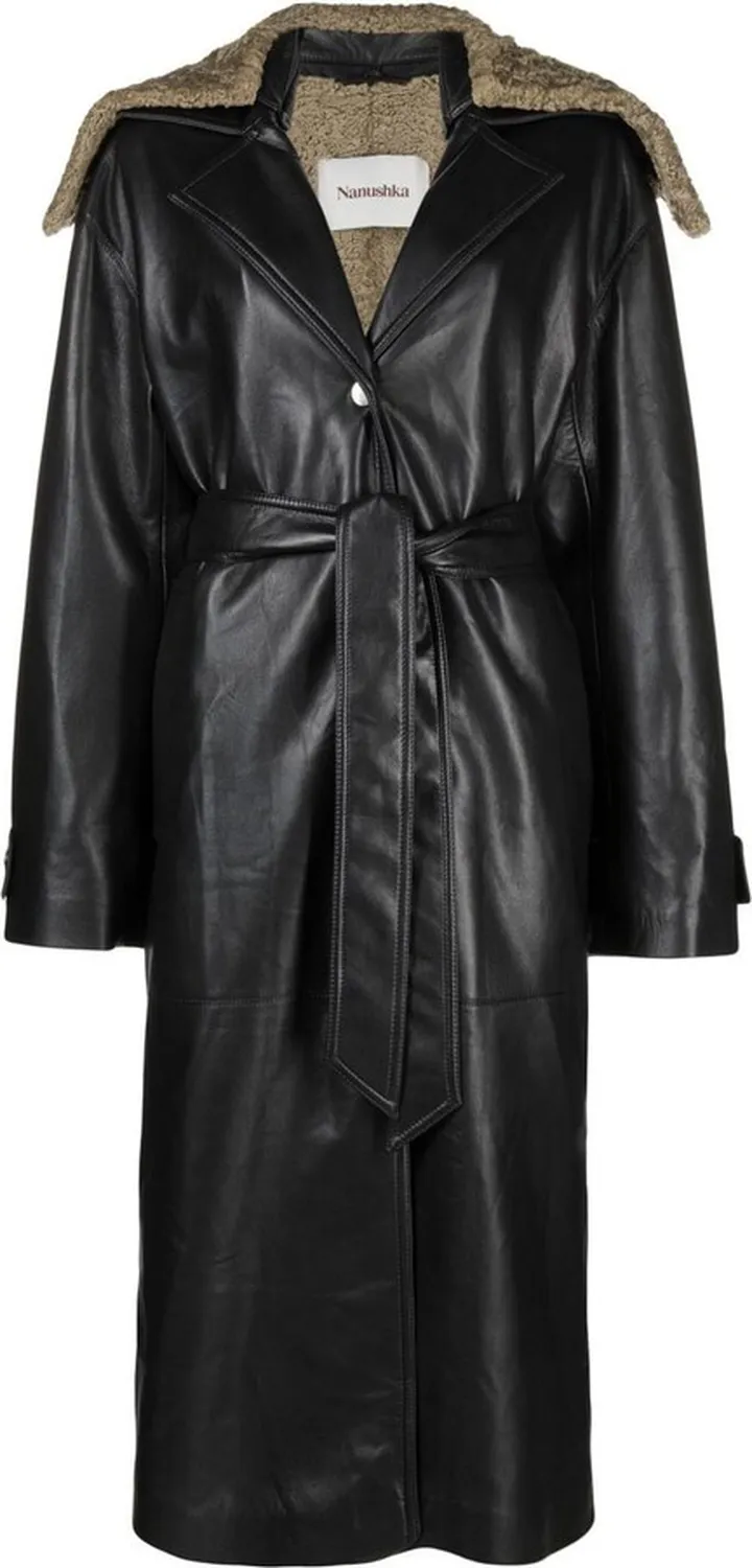 Faux-Fur Detail Trench Coat