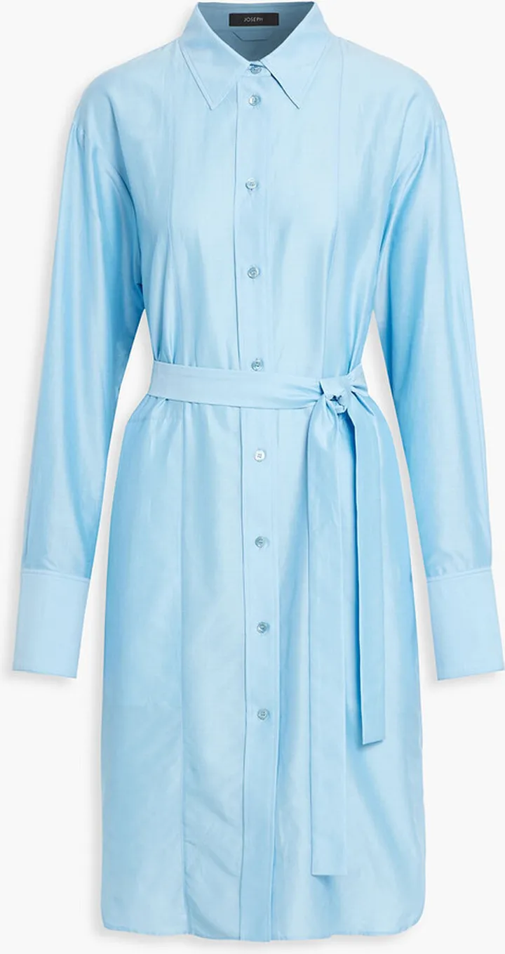 Daxtona belted cotton and silk-blend shirt dress