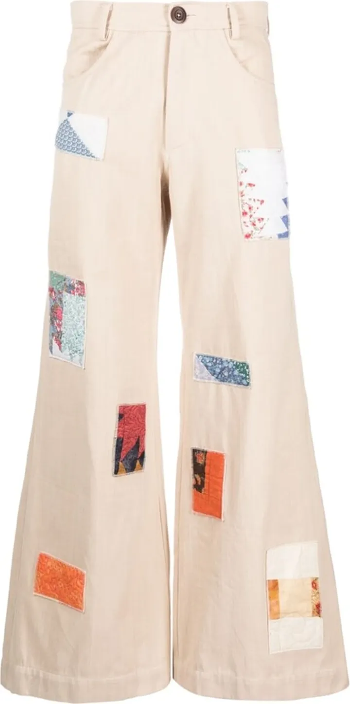 Patchwork Wide-Leg Trousers