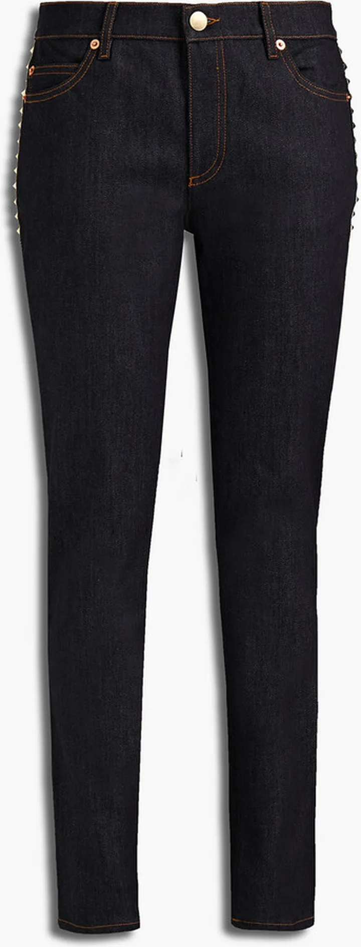 Studded mid-rise skinny jeans