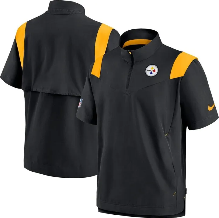 Men's Nike Black Pittsburgh Steelers Coaches Chevron Lockup Pullover Top