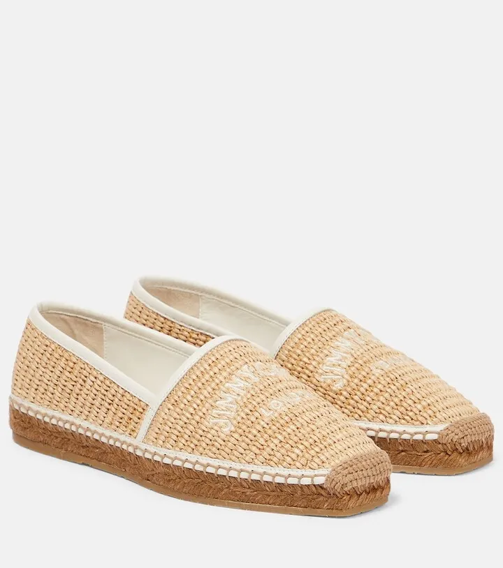 Brie Flat logo raffia espadrilles