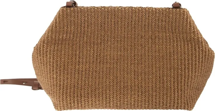 Techno Raffia Shoulder Bag With Jewel