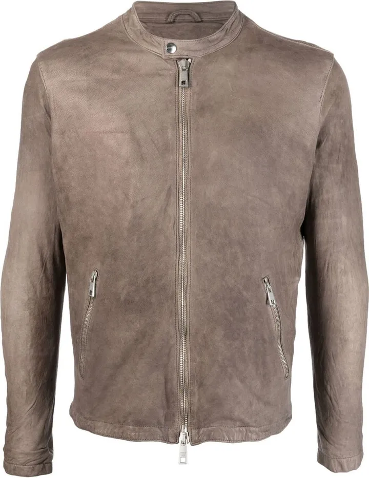 Zip-Up Leather Jacket