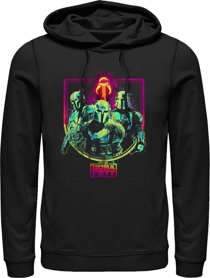 Men's Star Wars: The Book of Boba Fett The Armorer Din and Boba Pull Over Hoodie - Black - 2X Large