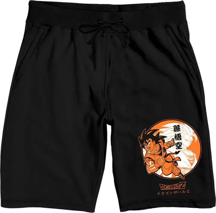 Dragon Ball Z Goku Kanji Men’s Black Sleep Pajama Shorts-XL