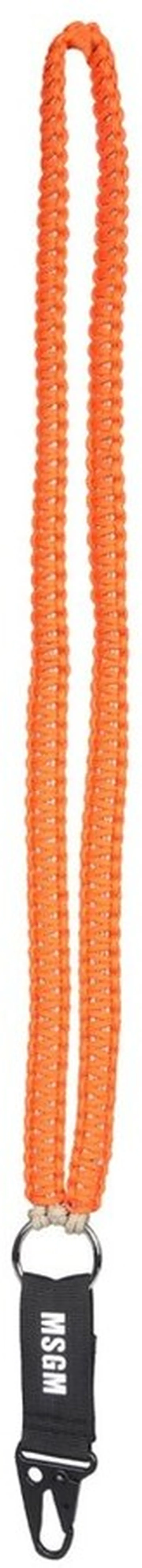 MSGM Logo Print Braided Strap Lanyard Keychain