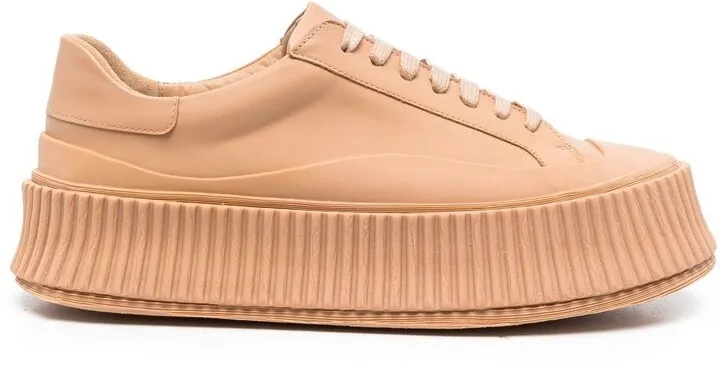 Platform-Sole Low-Top Sneakers