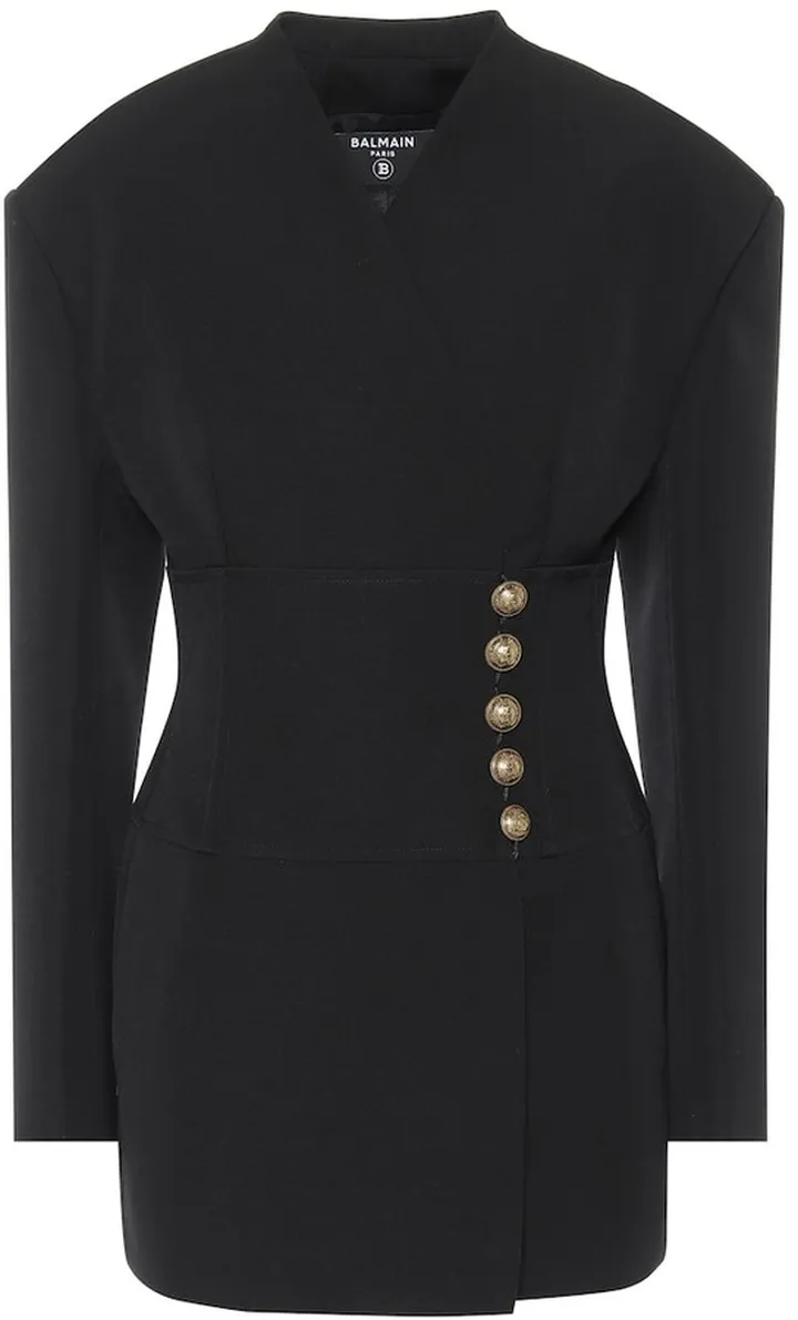 Wool-crepe minidress
