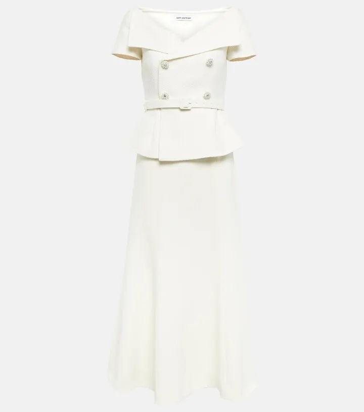 Tailored boucle midi dress