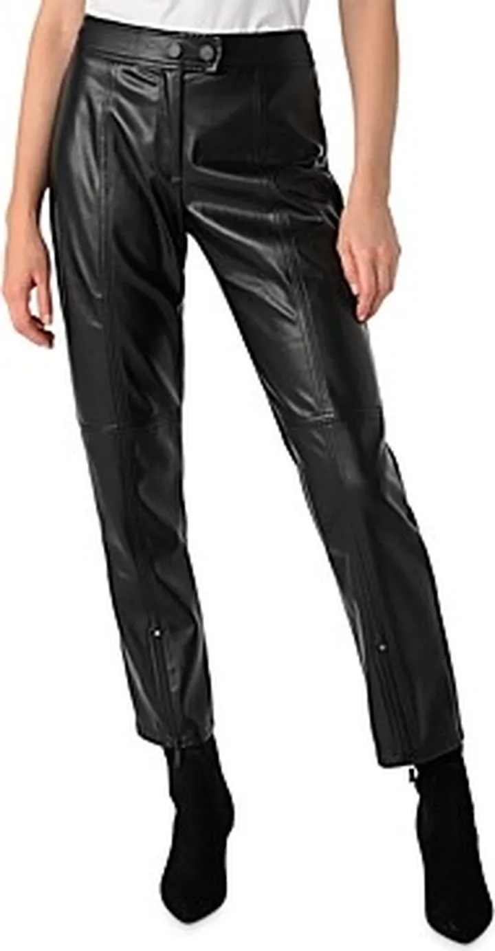 Karl Lagerfeld Paris Faux Leather Zip Hem Pants