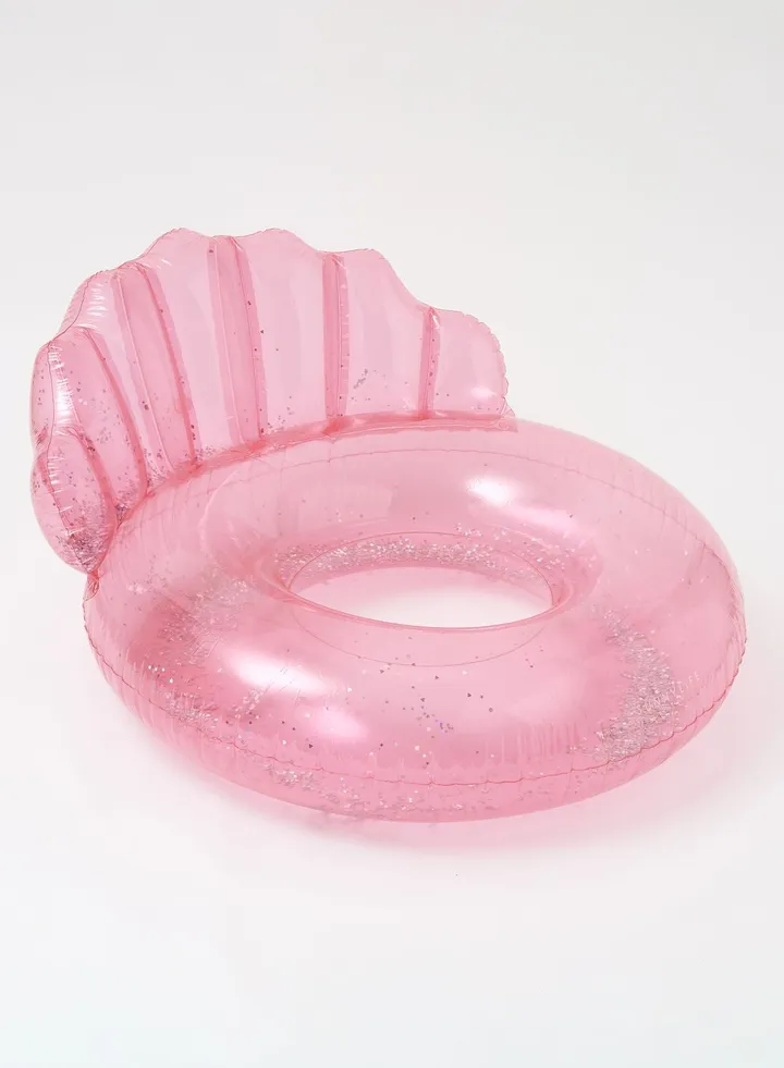 Bubblegum Luxe Shell Inflatable Pool Ring