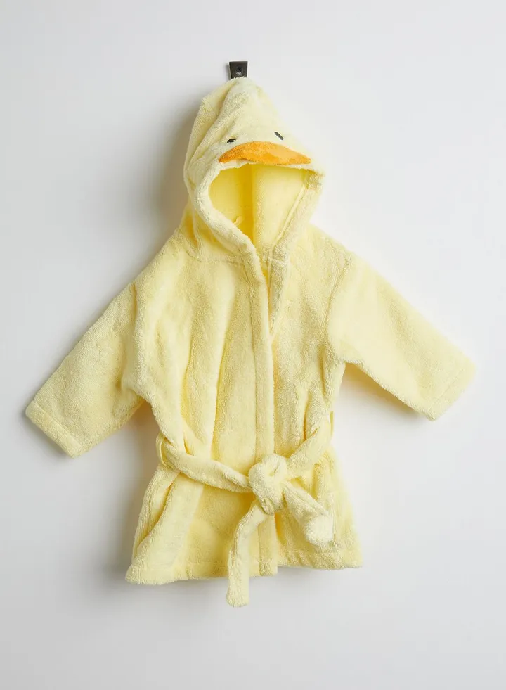 Kids Pure Cotton Duck Hooded Bathrobe