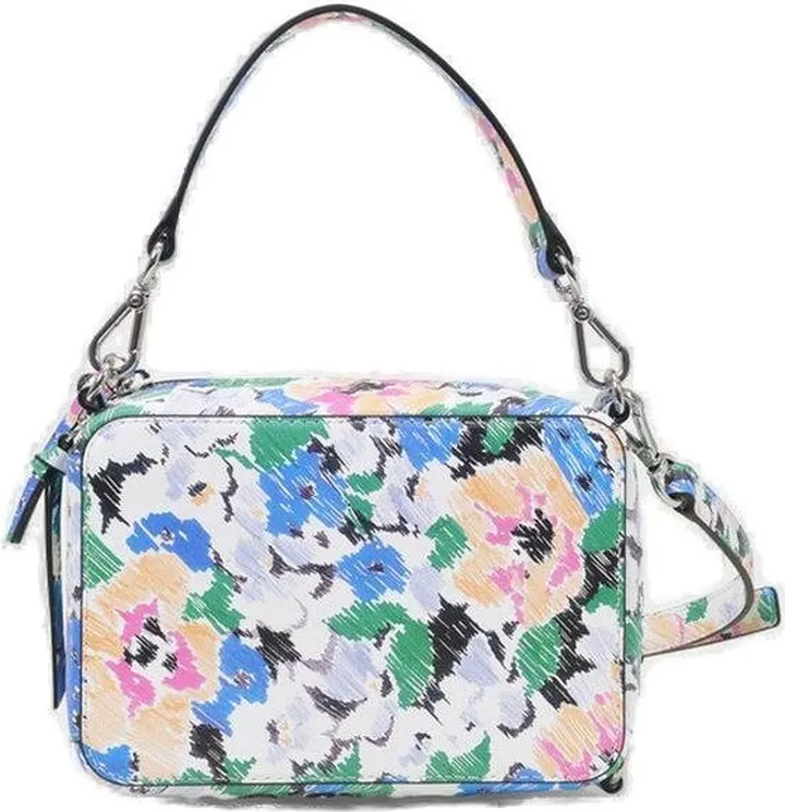 Ganni Floral Printed Zipped Banner Bag