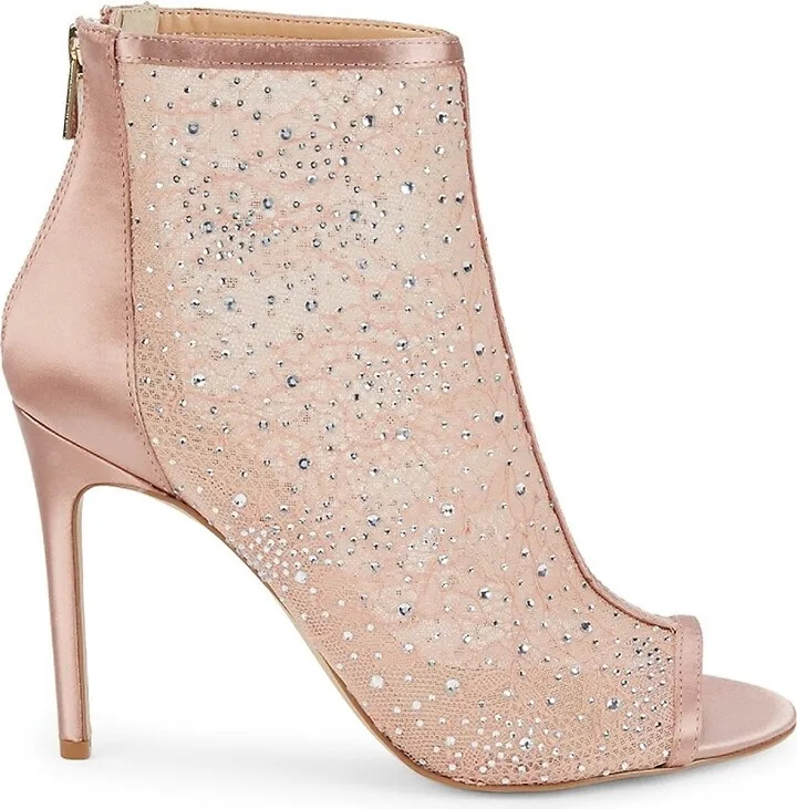 Jewel Embellished Lace Booties