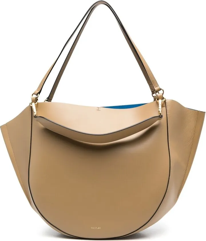 Logo-Lettering Leather Tote Bag