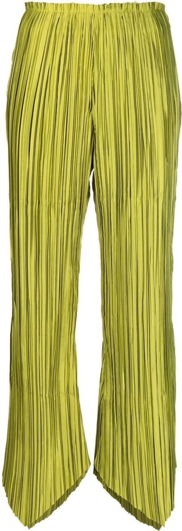 Plissé-Effect Cropped Trousers