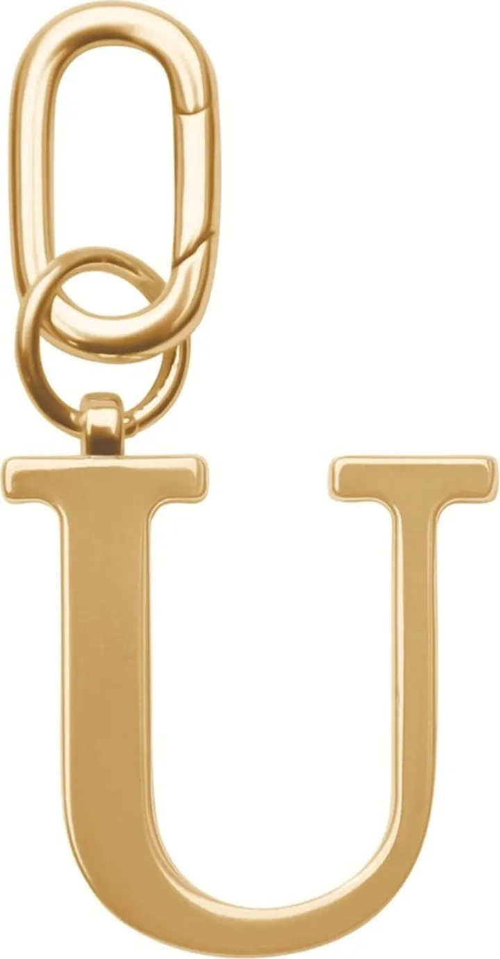 Johnny Loves Rosie - U - Gold Metal Letter Keyring