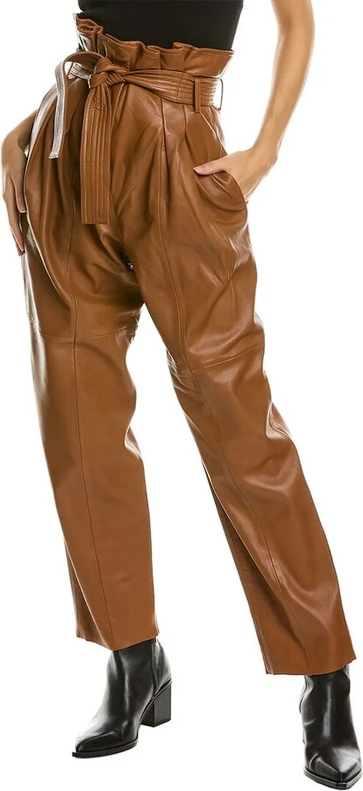 Lamarque Paperbag Leather Pant