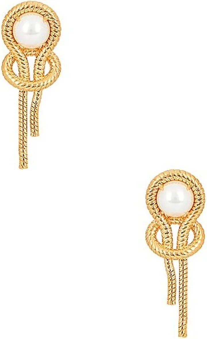 Pearl Snake Chain Knot Earrings