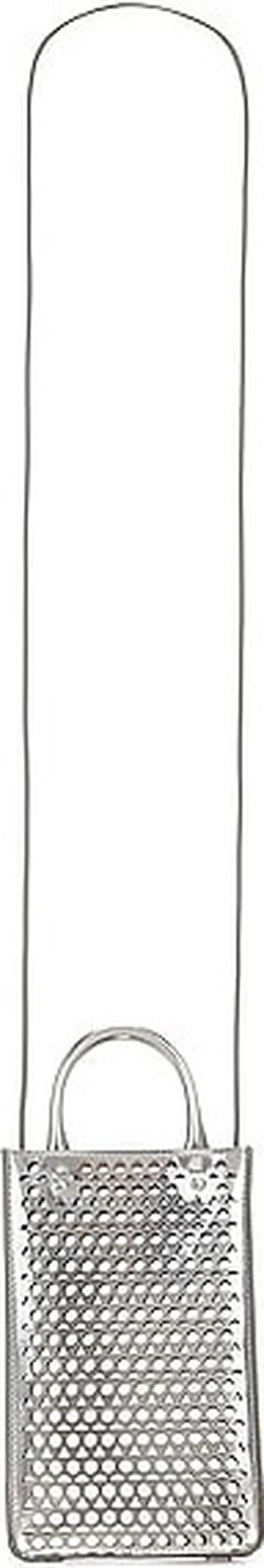 ALAÏA Garance Phone Holder in Metallic Silver