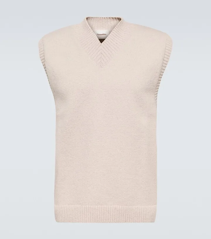 Gillan cotton and linen V-neck vest