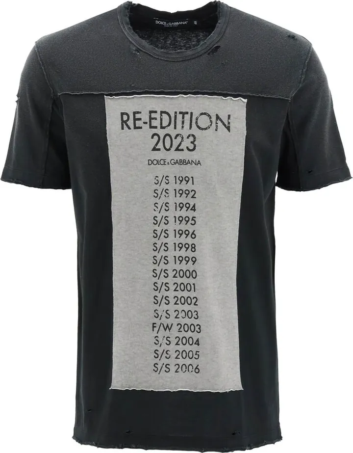 Destroyed Washed Cotton T-shirt With Re-edition Patch