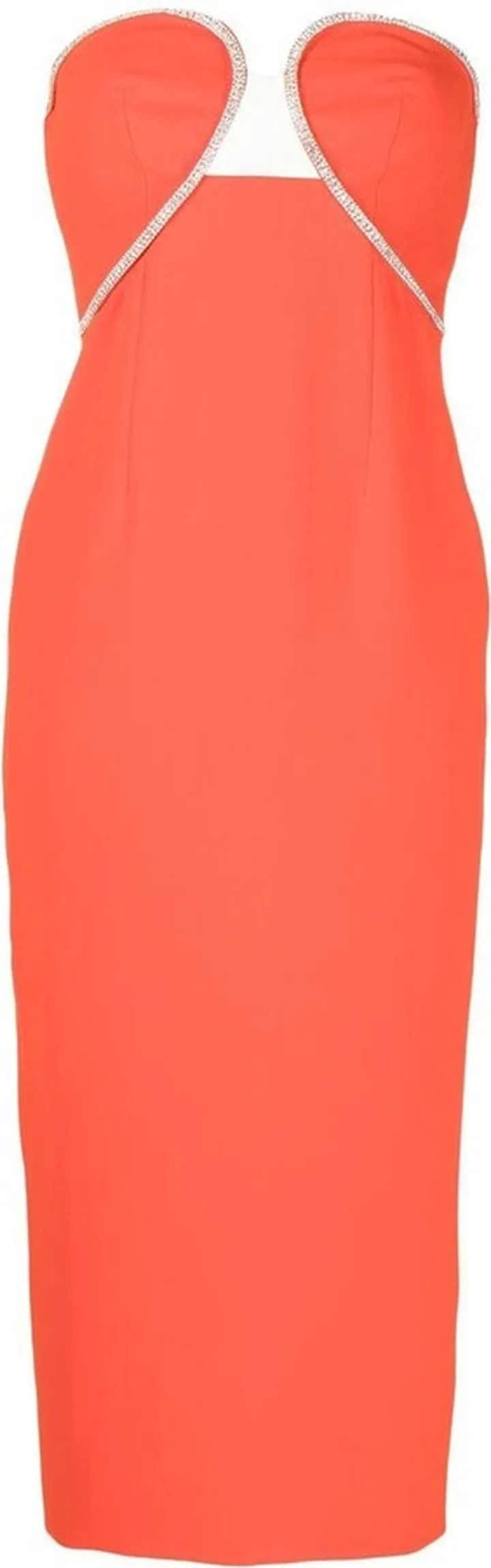 Crystal-Embellished Bandeau Midi Dress