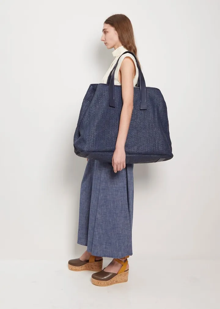 Carry All Leather Weaving Bag