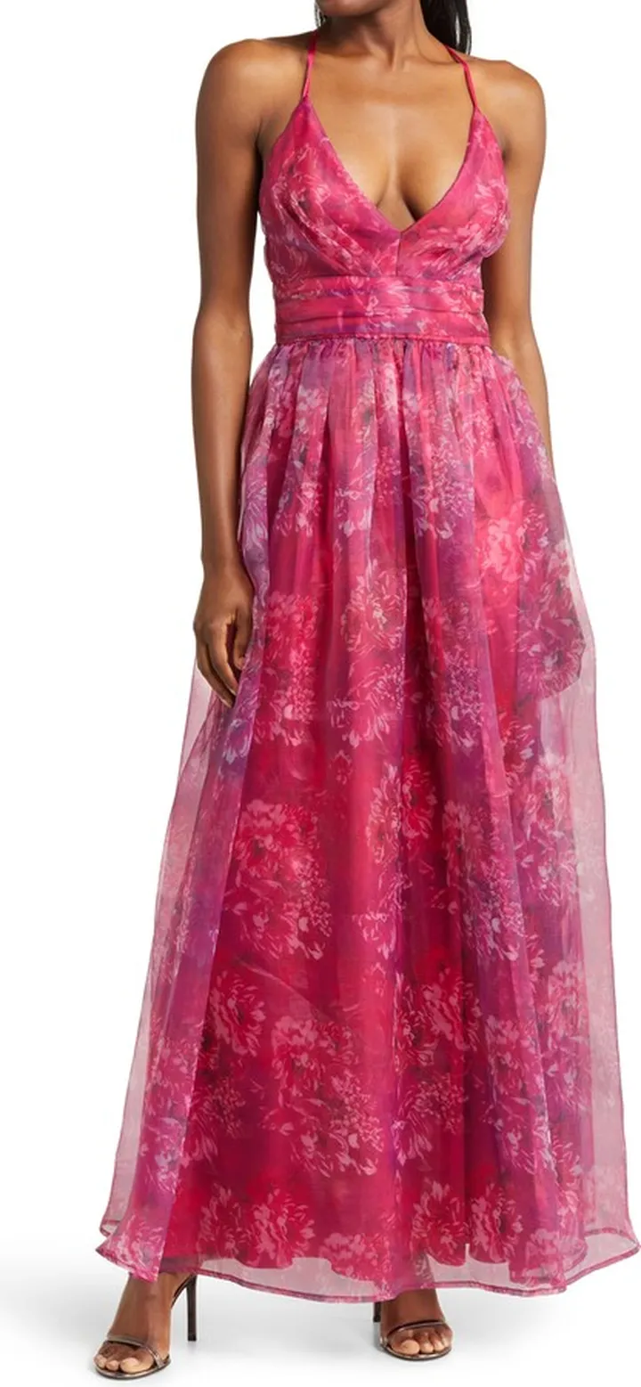 Romance That Wows Floral Organza Gown