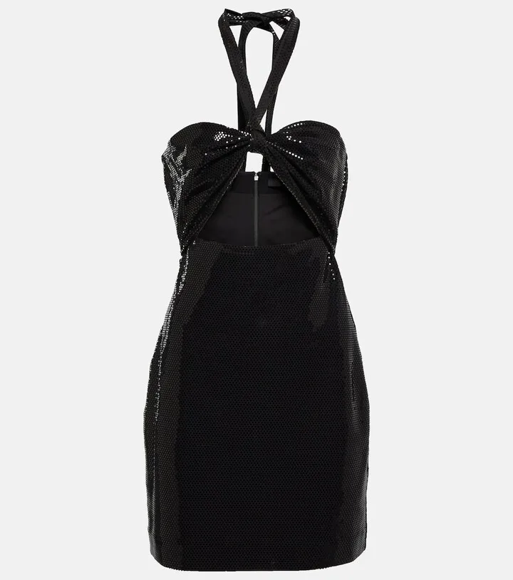 Sequin-embellished cutout minidress