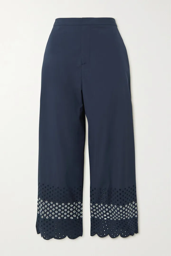 Jason Wu - Scalloped Broderie Anglaise Cotton-blend Culottes - Blue