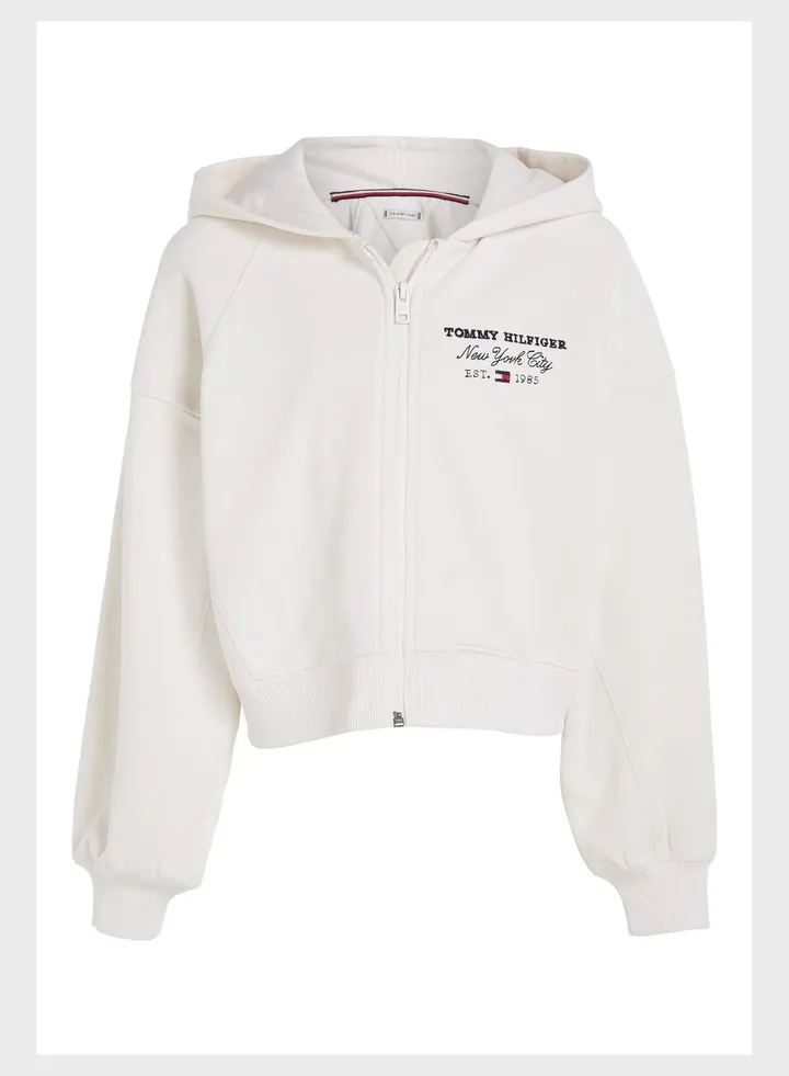 Kids Script Zip Through Hoodie