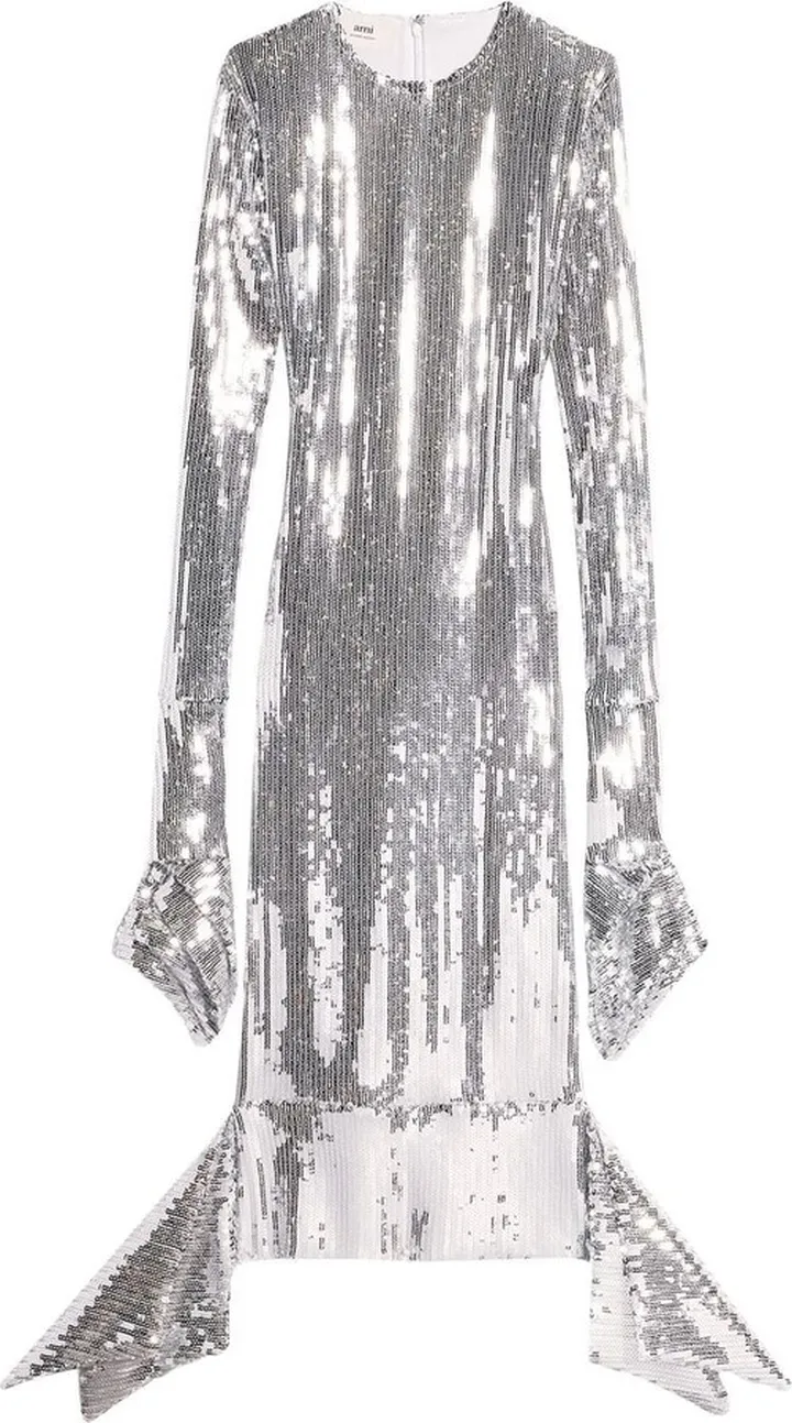 Sequin-Embellished Midi Dress
