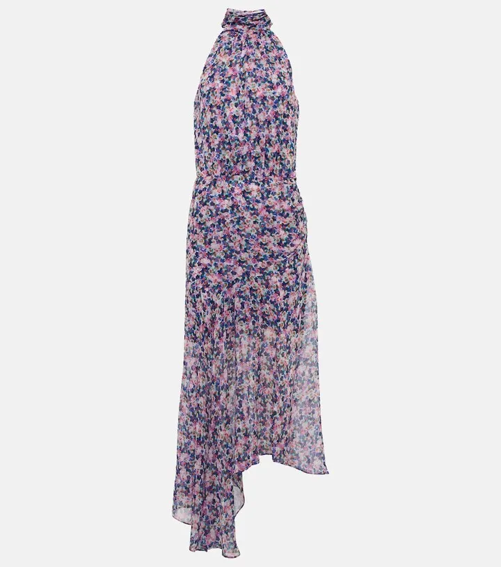 Leia printed silk midi dress