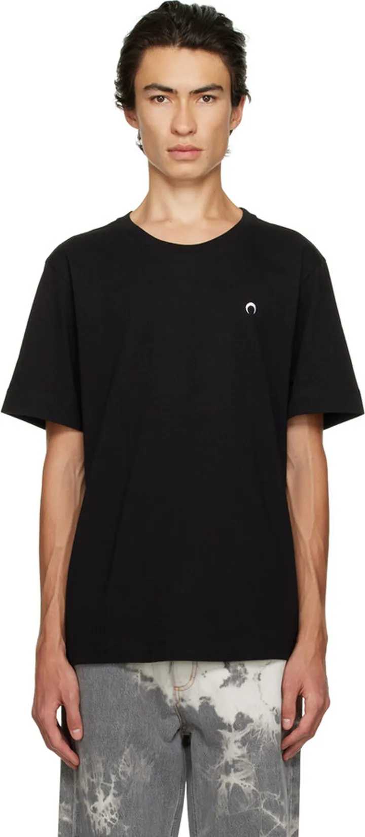 Marine Serre Black Crewneck T-Shirt