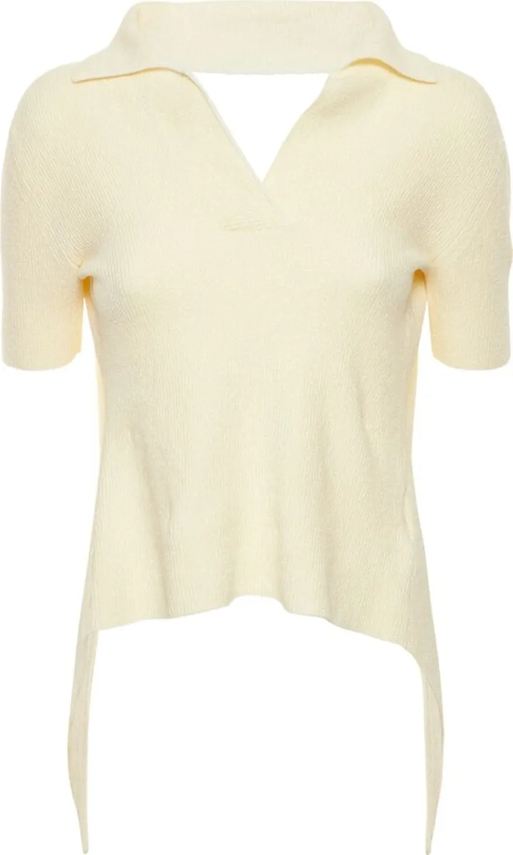 Le Polo Bagnu cropped cotton polo top