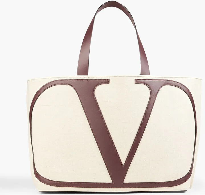 VLOGO canvas and leather tote