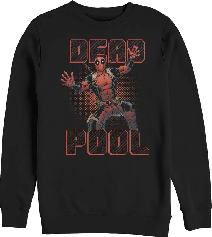 Men's Marvel Deadpool Stripes Sweatshirt - Black - 2X Large