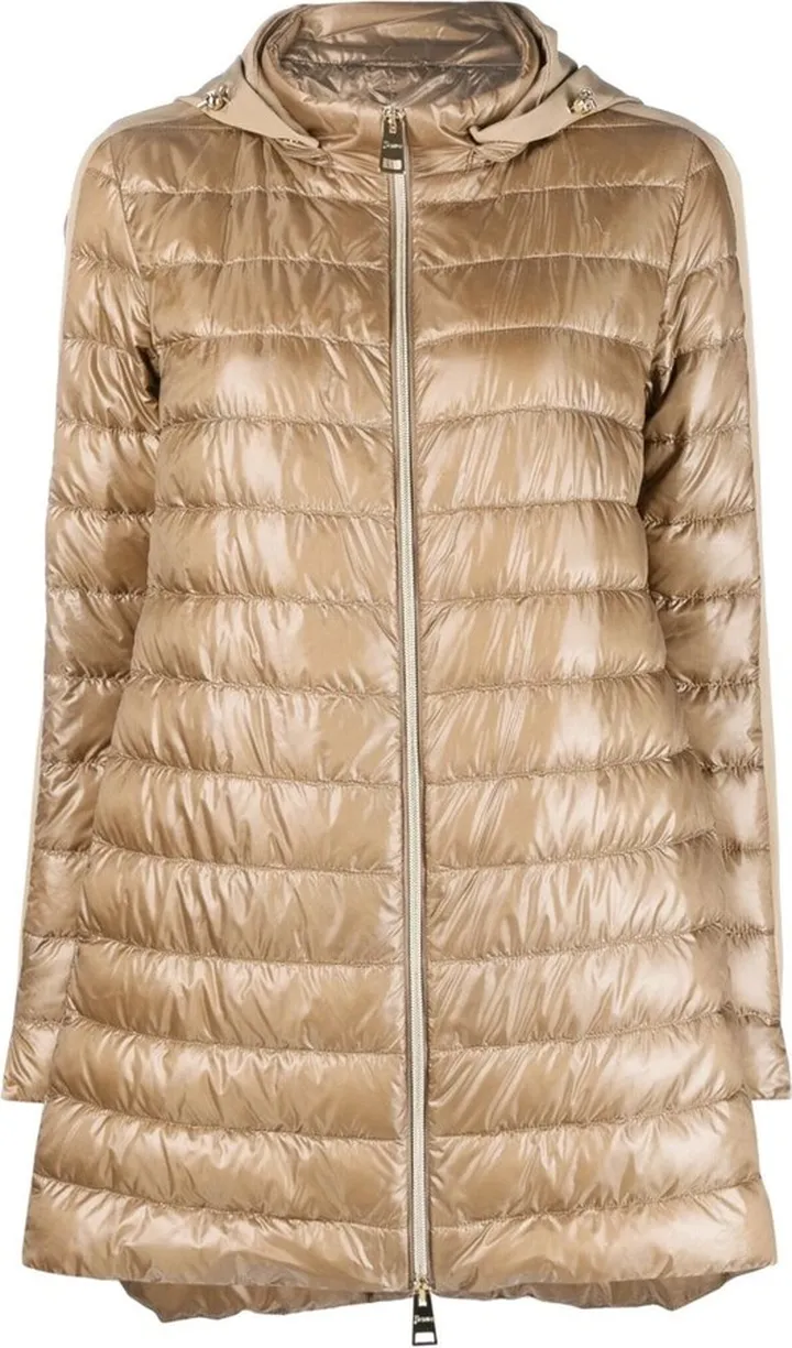 Concealed-Hood Padded Swing Jacket