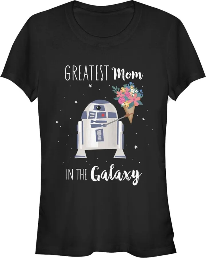 Junior's Star Wars Mother's Day R2-D2 Greatest Mom in the Galaxy T-Shirt - Black - 2X Large