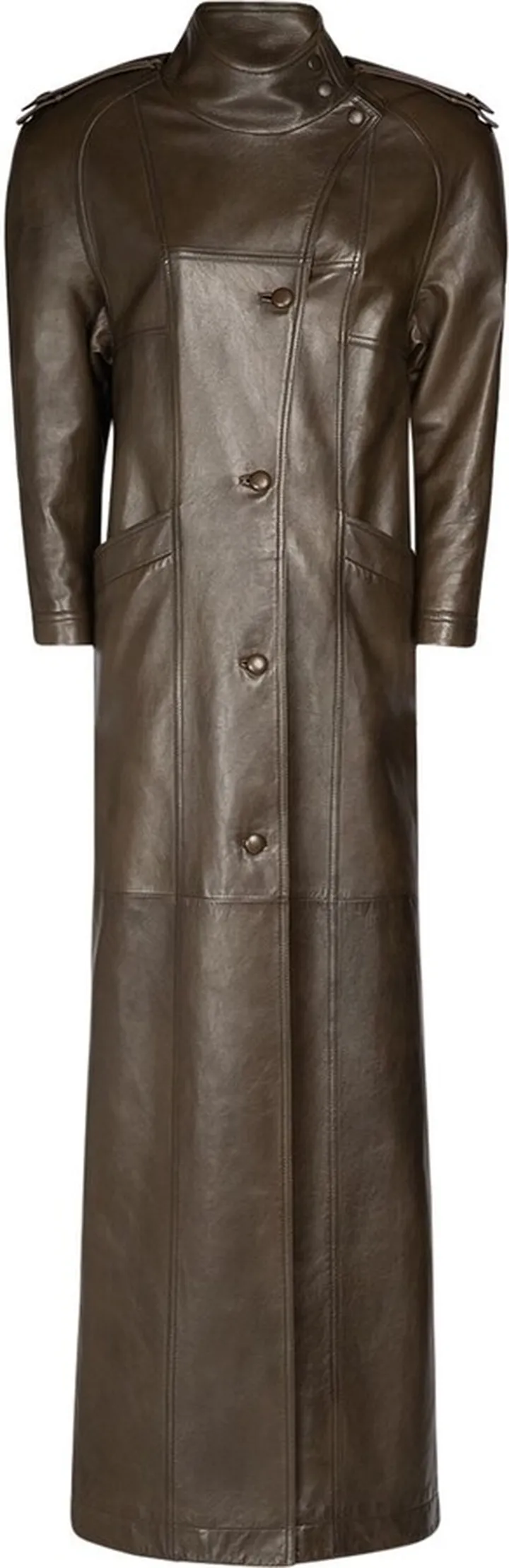 Leather long coat