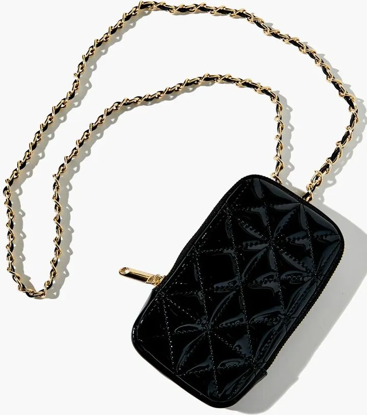 Faux Patent Leather Mini Crossbody Bag